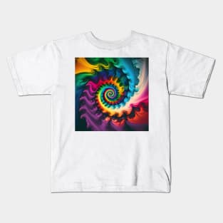 Colorful Tie Dye Spiral Kids T-Shirt